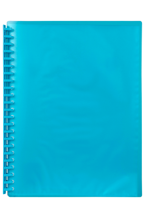 Marbig A4 20 Pocket Refillable Display Book, Translucent Marine Cover