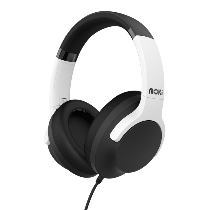 Moki Type-C Connect Headphones + Inline Microphone & Control - Black & White