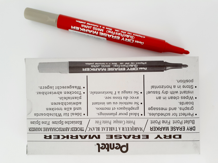 Pentel Whiteboard Marker Small Barrel Mw5s 1.3mm Red x 10's pack