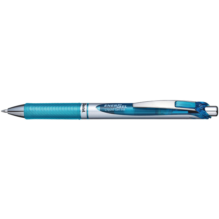 Pentel Energel Gel Roller Pen Retractable BL77 0.7mm Sky Blue - Pack of 12