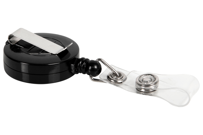 Rexel ID Retractable Card Holder, with Strap, Black