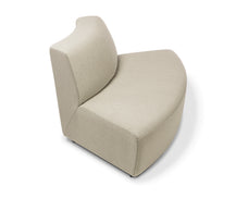 Eden Anchor External Curve Modular Seating - Oatmeal Coloured Fabric