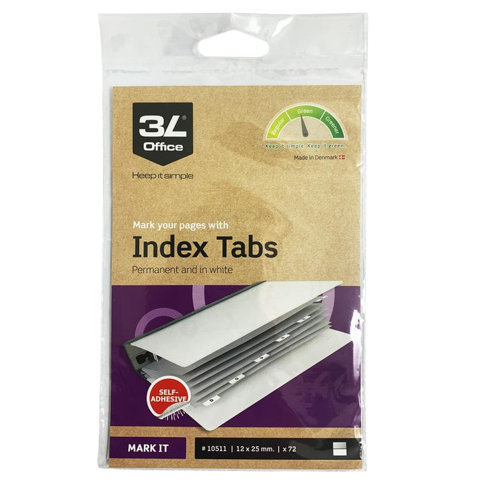 3L 25mm White Index Tab - Pack of 72 CX231460