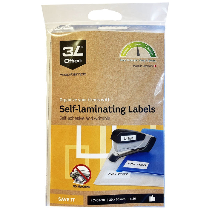 3L Self-Laminating Labels 20mm x 60mm 5up 6 Sheets CX231671