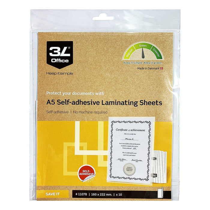 3L Self Laminating Sheets A5 10 Pack CX231676