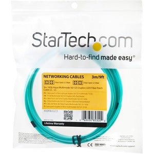 3m 10 Gb Aqua Multimode 50/125 Duplex LSZH Fiber Patch Cable - LC to LC OM3 50 Micron Fiber Optic Patch Cord - 3 meter IM2502901