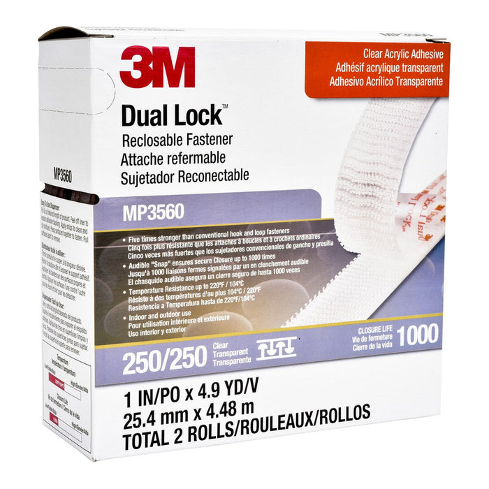 3M Dual Lock Fastener MP3560 Clear 25mm x 4.5mt - Pack of 2 FP10110
