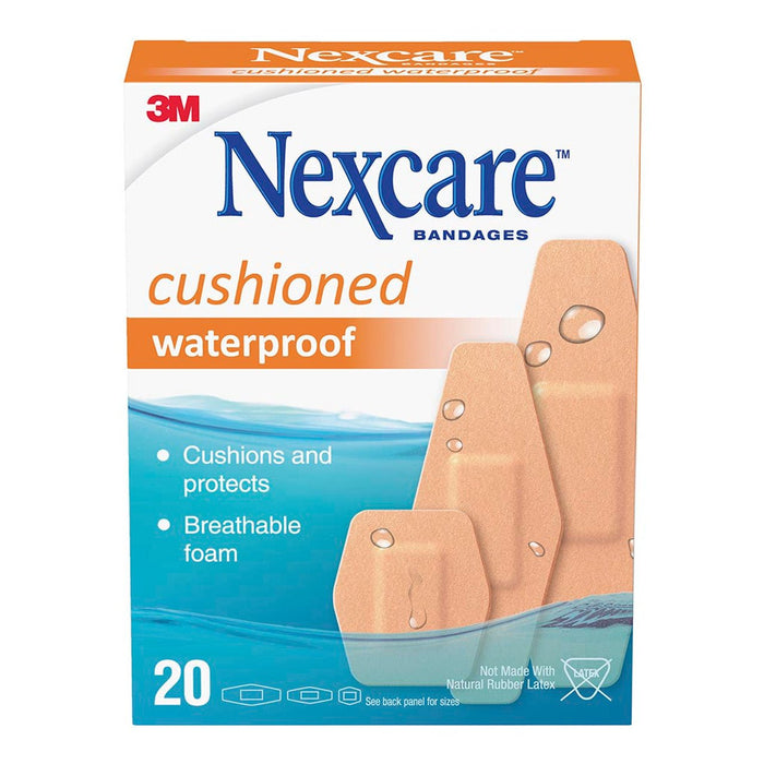 3M Nexcare Cushioned Waterproof Plaster Assorted 20's Pack FP10034