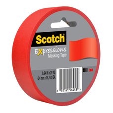 3M Scotch Expressions Masking Tape 24mm x 18mt Red FP10197