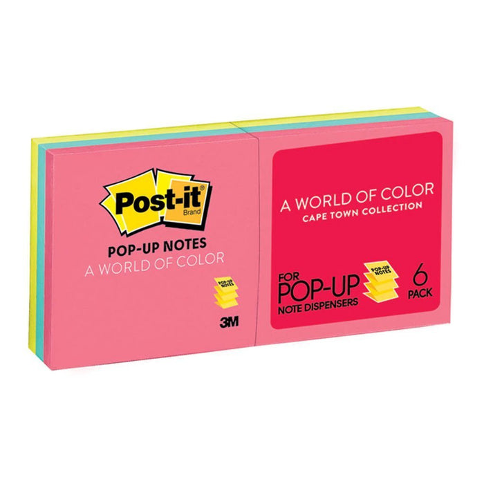 3M Sticky Pop Up Post It Note Refill 76 x 76mm - 6's Pack (R330-AN) FP10584