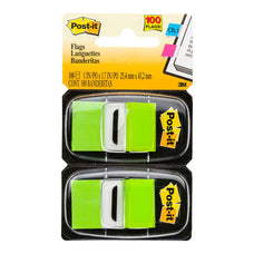 3M Sticky Post It Flags Bright Green 25 x 43mm - Twin Pack (680-BG2) FP10455