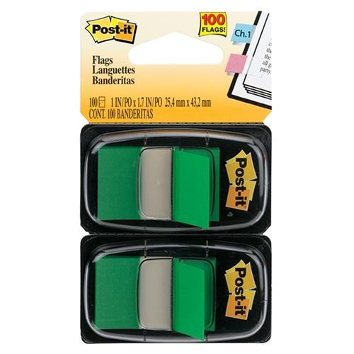 3M Sticky Post It Flags Green 25 x 43mm (680-GN2) FP10459