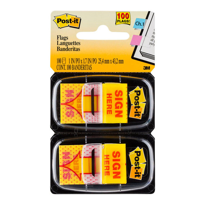 3M Sticky Post It Flags SIGN HERE Twin Pack (680-SH2) FP10468