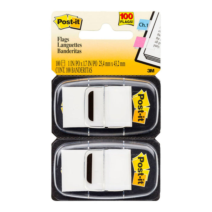 3M Sticky Post It Flags White 25 x 43mm - Twin Pack (680-WE2) FP10469