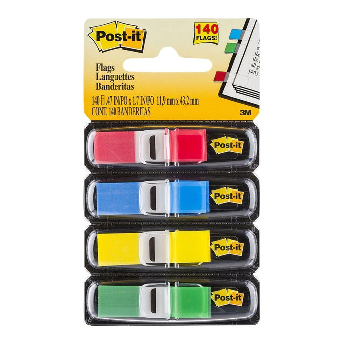 3M Sticky Post It Mini Flags 12 x 43mm - 4's Pack (683-4) FP10473