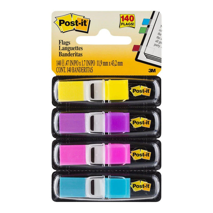 3M Sticky Post It Mini Flags 12 x 43mm - 4's Pack (683-4AB) FP10474