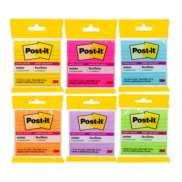 3M Sticky Post It Note 101 x 101mm - Lined (4490-SSMX) FP10524