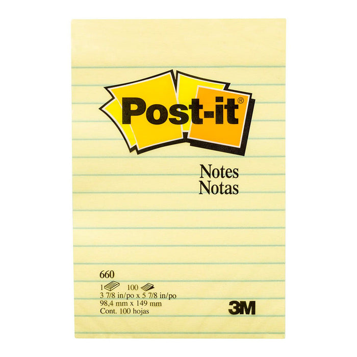 3M Sticky Post It Note 101 x 152mm - Lined (660) FP10514