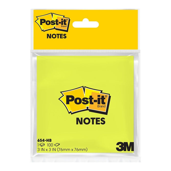 3M Sticky Post It Note 76 x 76mm - Lime (654-HB-N-GREEN) FP10961