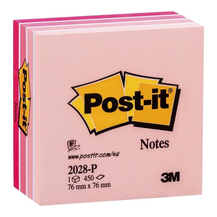 3M Sticky Post It Note 76 x 76mm Memo Cube Pink (2028-P) FP10518