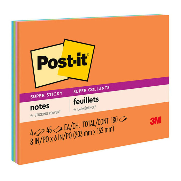 3M Super Sticky Post It Note 152 x 202mm x 4 Pads (6845-SSP) FP10567