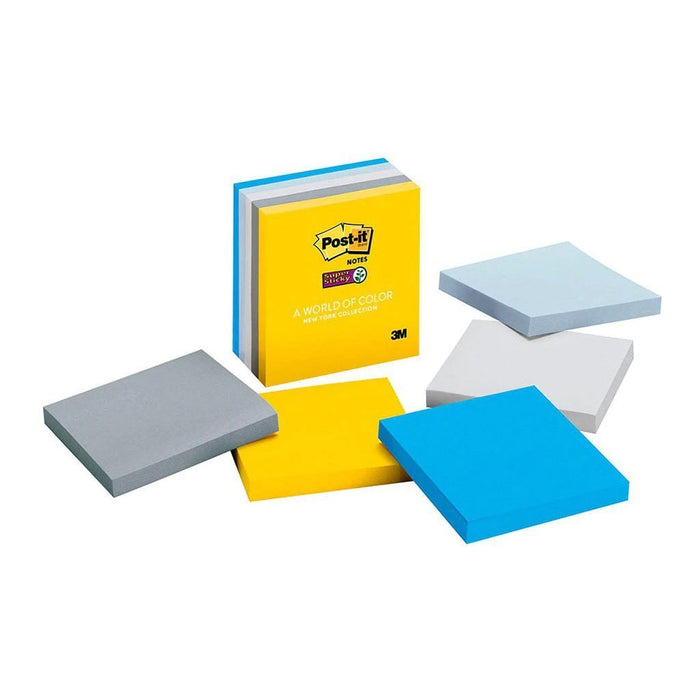 3M Super Sticky Post It Note 76 x 76mm x 5 Pads (654-5SSNY) FP10542