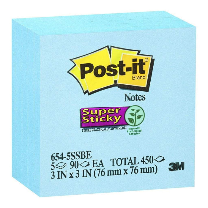 3M Super Sticky Post It Note 76 x 76mm x 5's Pack (654-5SSBE) FP10536