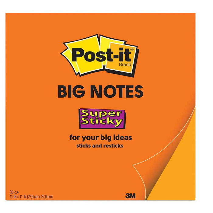 3M Super Sticky Post It Note Big Note 279 x 279mm - Orange (BN11) FP10735