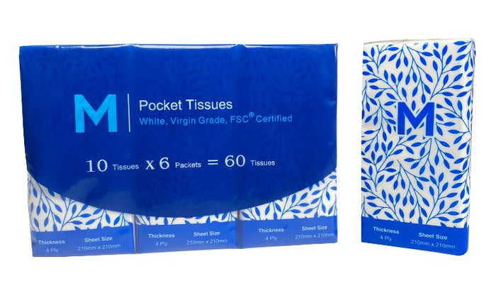 4 Ply Pocket Pack Facial Tissue - 288 packs x 10 sheets MPH27320