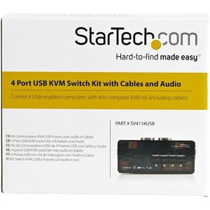 4 PORT BLACK USB KVM SWITCH KIT WITH CABLES AND AUDIO IM2902542