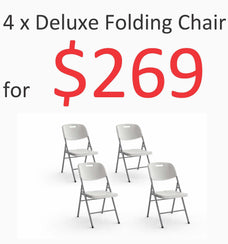 4 x Knight's Deluxe Folding Chair, Stackable KG_CDLF_CHAIRx4