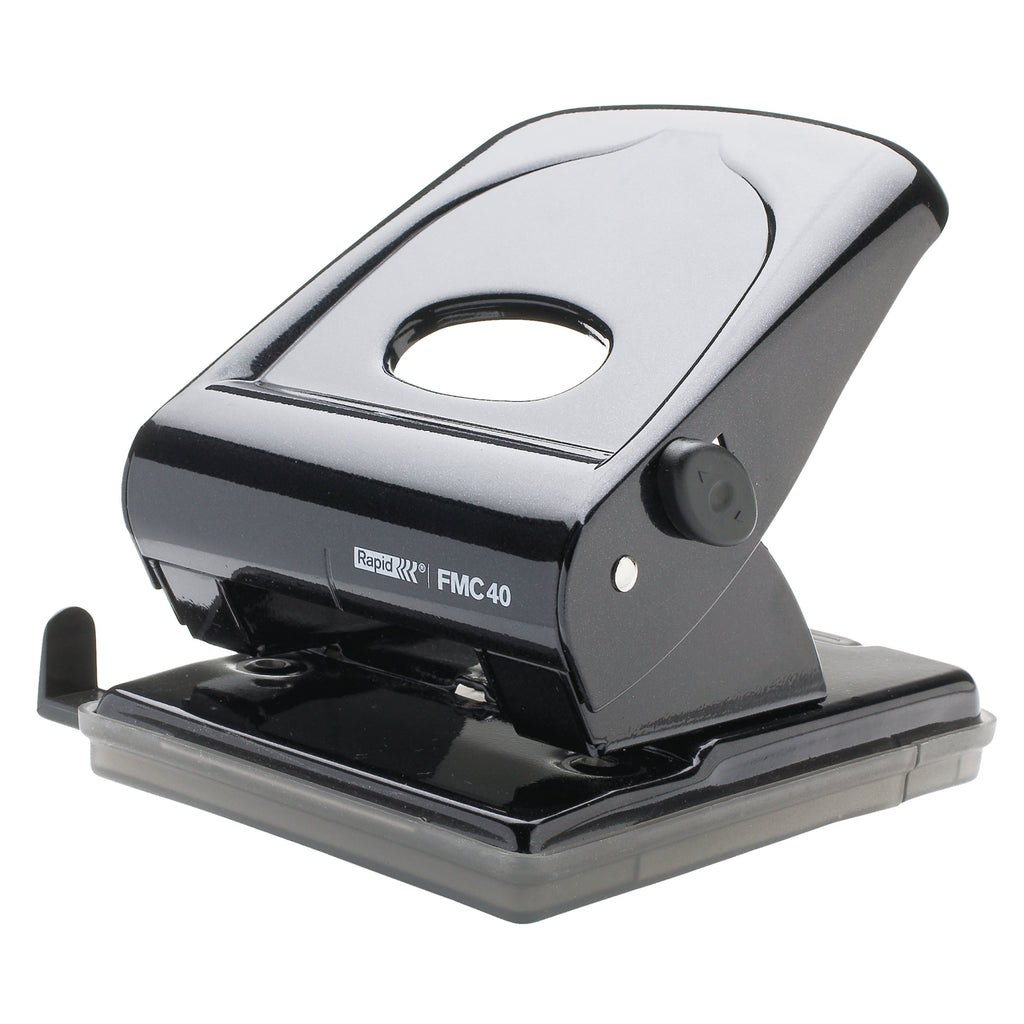 40 Sheets Rapid 2 Hole Paper Punch FMC40 - Black | Desktop Essentials ...