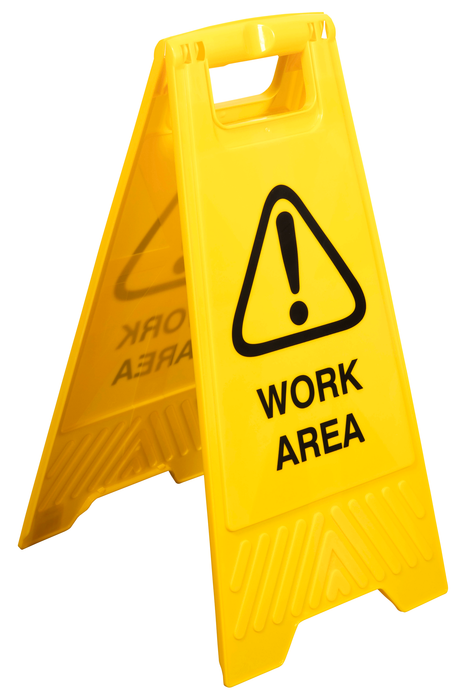 Cleanlink WORK AREA Safety Sign, Yellow