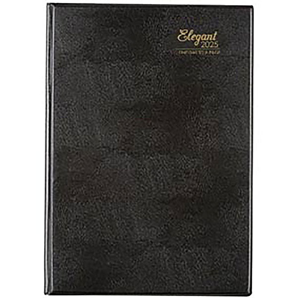 2025 Cumberland A4 Elegant Diary, Day To A Page, Black