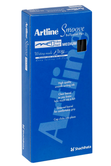 Artline Smoove Ballpoint Pen Black - Pack of 12