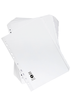 Marbig A4 White Cardboard Indices/Divider, 10 Tabs x 20's pack
