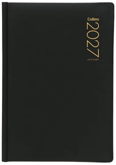 2027 Collins Diary A51E Executive Appointment Diary, Day Per Page, Firm Padded PU Black Cover, 148mm x 210mm