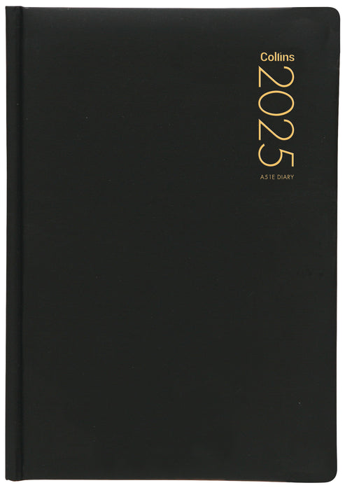 2025 Collins Diary A51E Executive Appointment Diary, Day Per Page, Firm Padded PU Black Cover, 148mm x 210mm