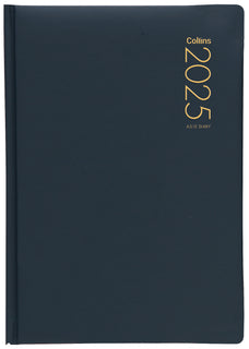 2025 Collins Diary A51E Executive Appointment Diary, Day Per Page, Firm Padded PU Navy Cover, 148mm x 210mm