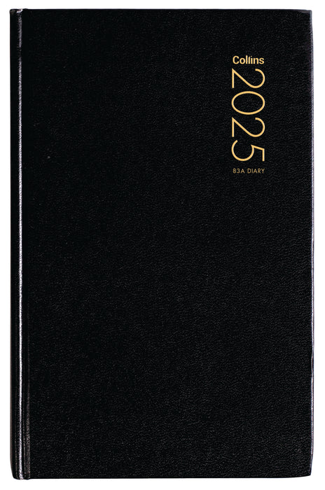 2025 Collins Diary 83A Appointment Diary, Week To View, Black, 125mm x 195mm