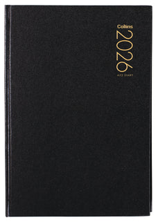 2026 Collins Diary A52, Two Day Per Page, Black, 148mm x 210mm
