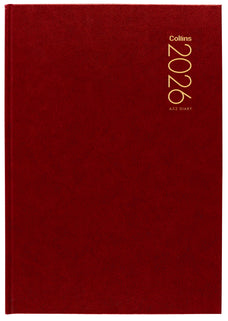 2026 Collins Diary A52, Two Day Per Page, Red, 148mm x 210mm