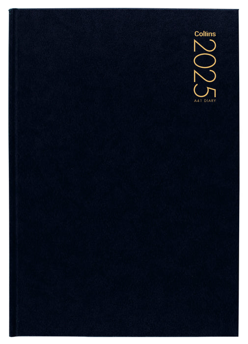 2025 Collins Diary A41, Day Per Page, Black, 210mm x 297mm