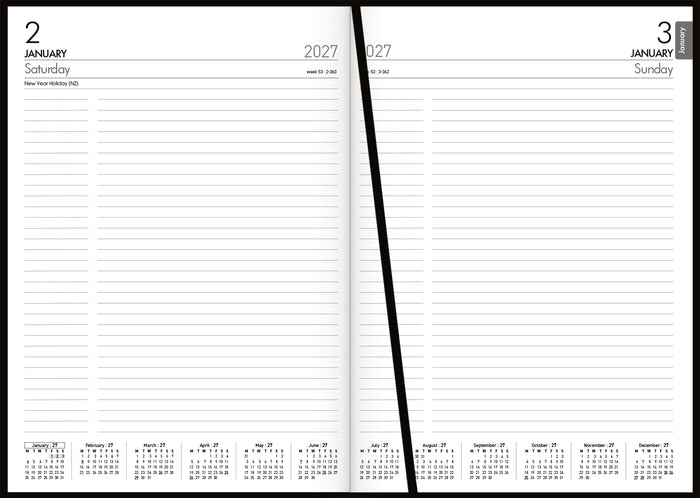 2027 Collins Diary A41, Day Per Page, Black, 210mm x 297mm