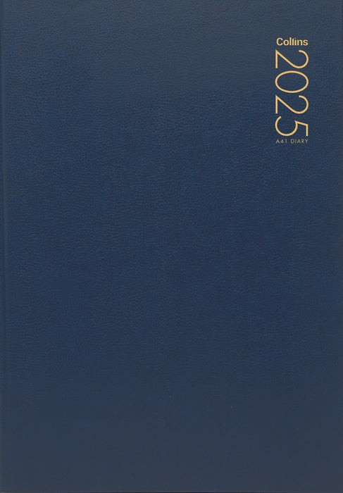 2025 Collins Diary A41, Day Per Page, Navy, 210mm x 297mm