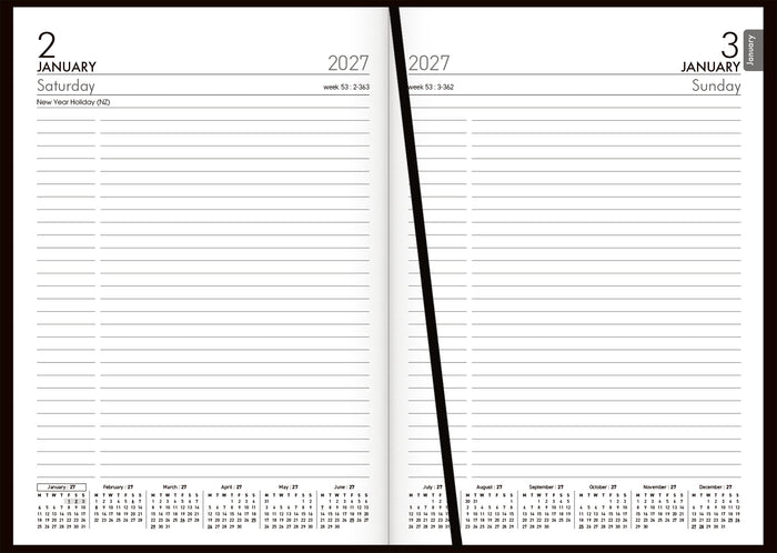 2027 Collins Diary A51, Day Per Page, Black, 148mm x 210mm