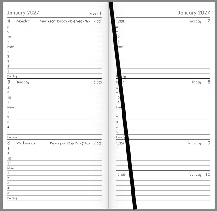 2027 Collins Slim Diary, Week to View, Kaleidoscope, 80mm x 150mm