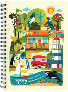 2027 Collins A53 Week to View Diary, Kiwi Vibe, Wiro Bound, Printed Polyprop Cover, 148mm x 210mm