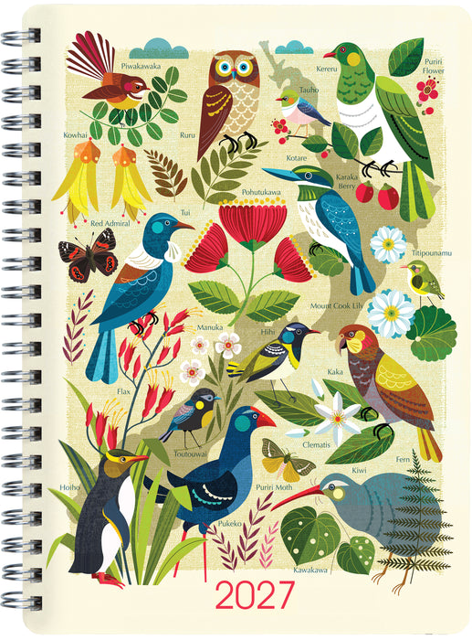 2027 Collins A53 Week to View Diary, Kiwi Vibe, Wiro Bound, Printed Polyprop Cover, 148mm x 210mm