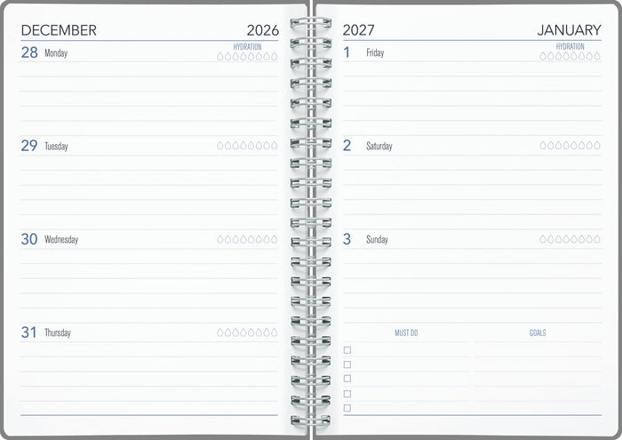 2027 Collins A53 Week to View Diary, Kiwi Vibe, Wiro Bound, Printed Polyprop Cover, 148mm x 210mm